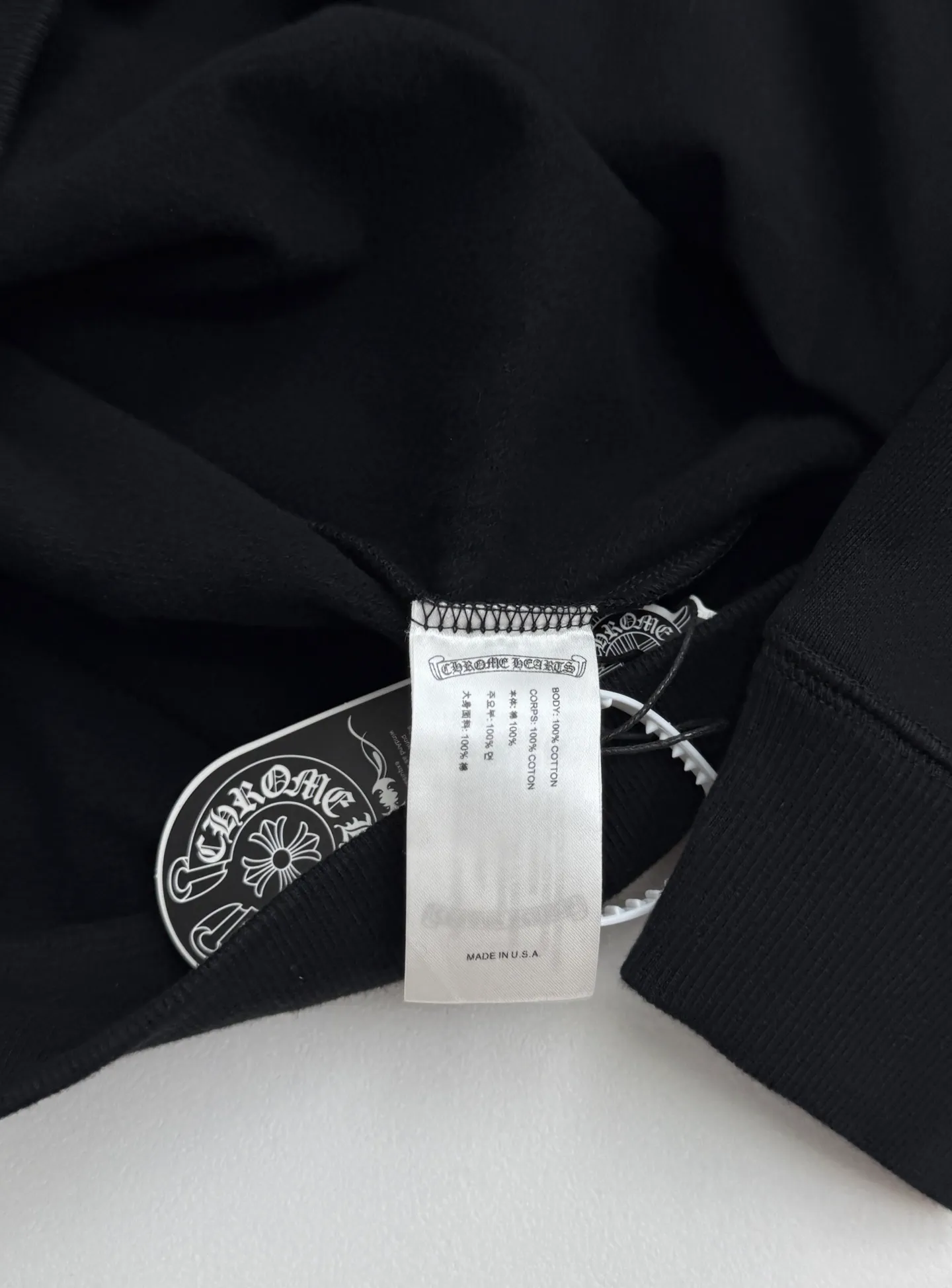 P410 Chrome Hearts Chrome Hearts Sanskrit Cross Embroidery Round Neck Sweatshirt S/M/L/XL